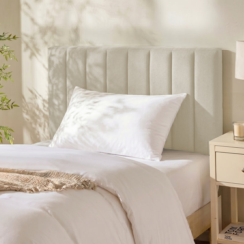 Chastelyne Upholstered Easy Assemble Wall Mounted Headboard, Linen, Twin