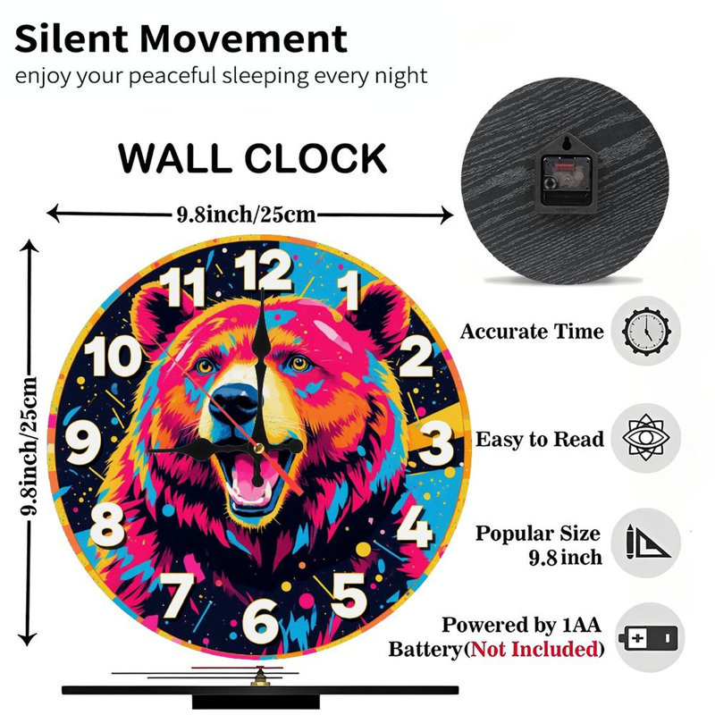 Horloge murale colorée