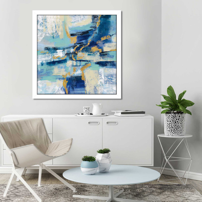 «Wave Breaker (Square)» par Silvia Vassileva, reproduction, Cadre blanc, H 31,5 po x l 31,5 po x P 1 po