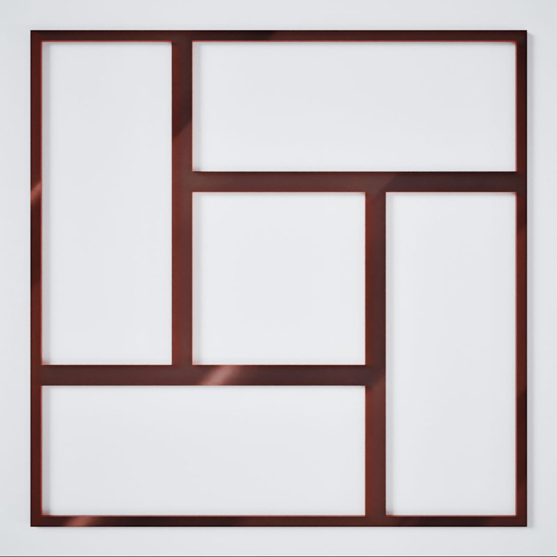 Miroir or rose Sheffield, Or rose, 15.38" H x 15.375" W x 0.125" D