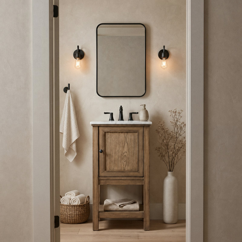 Ensemble de meuble-lavabo simple 19 po Narron, Bois flottant