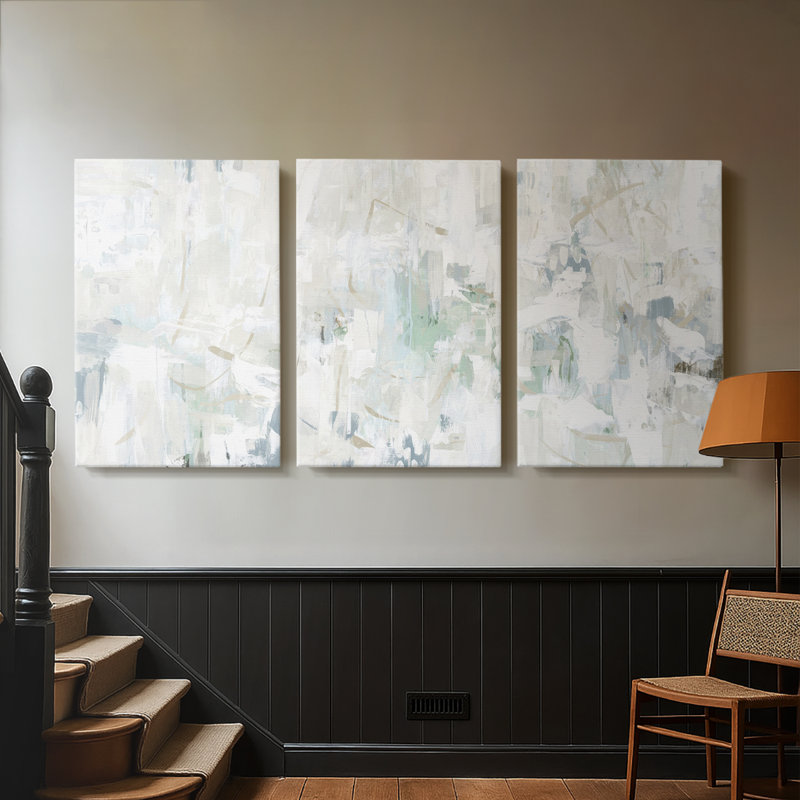 Impasto Poem I - Toile tendue avec châssis sur mesure - 3 pièces, H 12 po x l 24 po