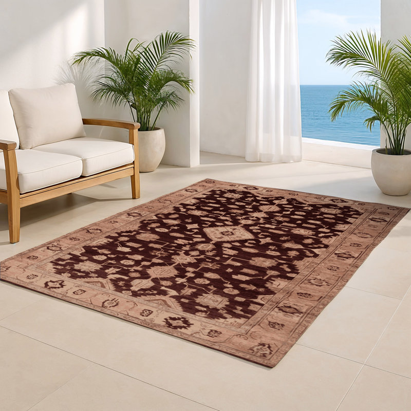 Tapis intérieur et extérieur brun Overdyed, Rectangle 4pi x 6 pi