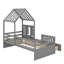 Lit simple avec 2 tiroirs de rangement et garde-corps-439295929