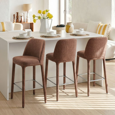 Tabouret de comptoir moderne 25 "entièrement rembourré en tissu 25" (ensemble de 3)