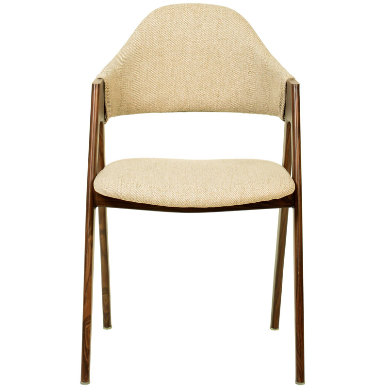 Chaise de salle à manger rembourrée en polyester avec dossier courbé et pieds inclinés, collection Cedarburg
