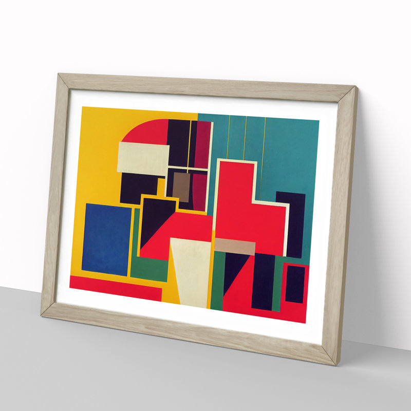 Dazzling Modern Abstract Art - Framed Print, Oak, 46cm H x 64cm W x 2cm D