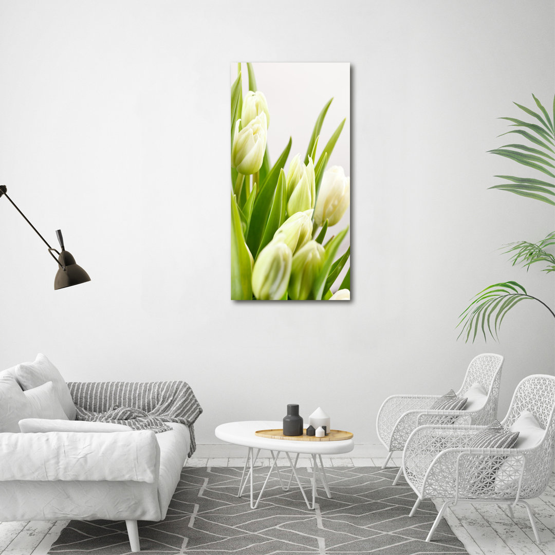 Weiße Tulpen - Kunstdrucke auf Leinwand - Wrapped Canvas