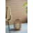  Brown Faux Rattan Lantern With White LED Candle And Timer Function-1733986317