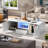 Modern High Glossy Rectangle Coffee Table With 2 Cabinets, One Drawer, 16 Colour Led Lights And An Open Shelf-509078120