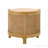 Coffee Table, Modern Round Rotating with Rattan