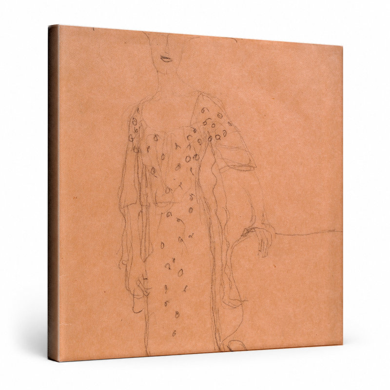 Étude pour le portrait d'Adèle Bloch-Bauer I (vers 1903-1707) - art mural carré sur toile, 16" W x 16" H