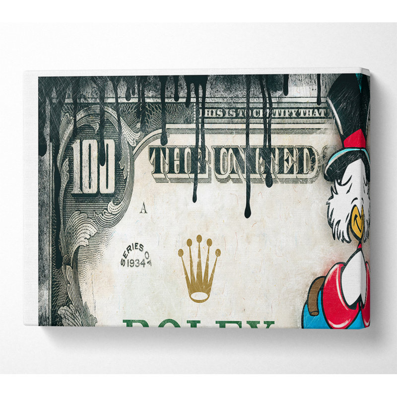 Money Bucks Duck - Wrapped Canvas Print, 35.6cm H x 50.8cm W x 10cm D