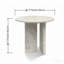 Table d'appoint ronde blanche semi-polie en marbre blanc - 17,7 po de diamètre x 15,8 po de hauteur