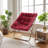 Upholstered Folding Square Saucer, Tufted Cozy Accent Chair with Golden Metal Frame for Living Room-149606844-178458867