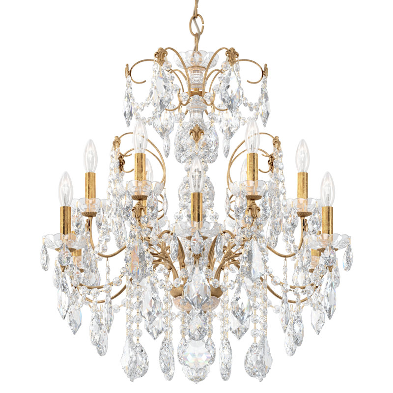 Century 12 - Light Glass Chandelier, French Gold