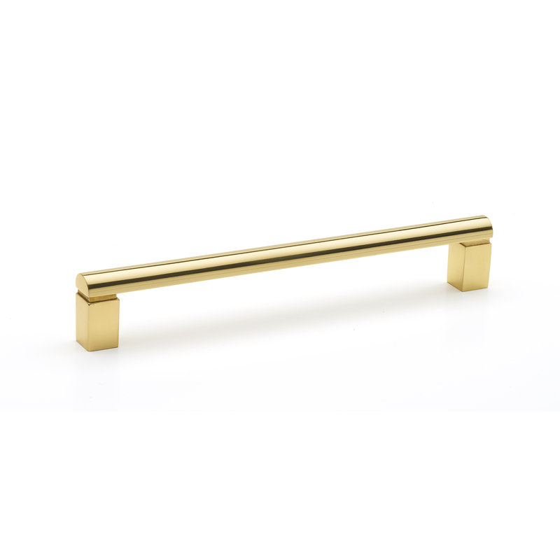 Unlacquered Brass Modern Bar Pull with Mounting Hardware