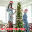 Arbre de Noël 6 pi avec 150 lumières DEL chaudes - arbre en PVC mince avec 358 pointes, conception compacte, support en métal stable, facile à assembler-1019680341
