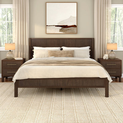 Sera Fluted Solid Wood Platform Bed