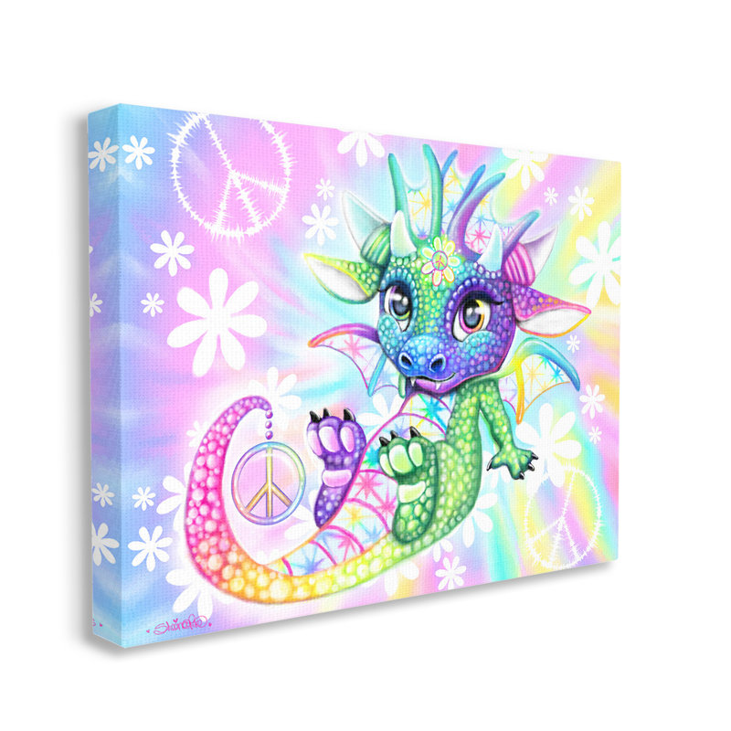 «Groovy Dragon», art mural sur toile par Sheena Pike, H 30 po x l 40 po