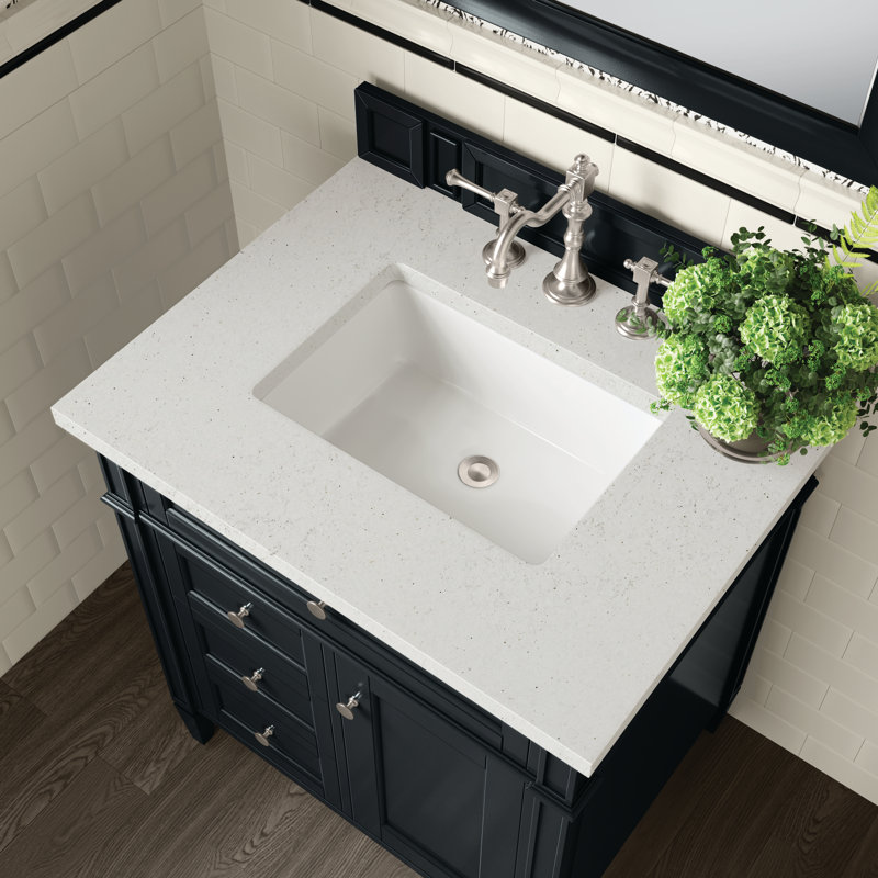 Brittany 30'' W Single Vanity, Black Onyx, Lime Delight, 8" Widespread