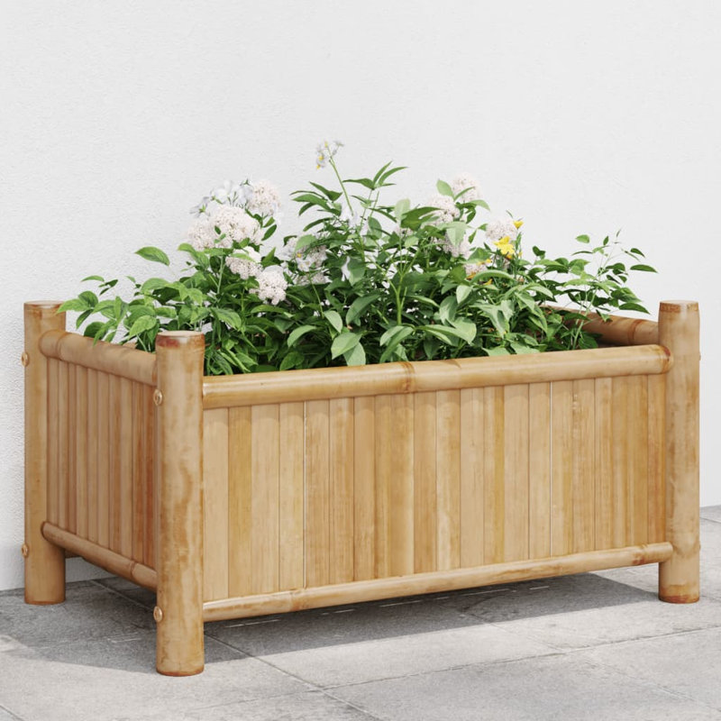 Bayou Breeze Planter 15.7"X15.7"X31.5" Bamboo, 9.8" H x 19.7" W x 11.8" D