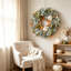 55cm (22 Inch) Artificial Autumn Eucalyptus Wreath, Large Fall Wreath with Velvet Pumpkins, Berries & Maple Leaves, Indoor‑Outdoor Farmhouse Decoration for Front Door, Porch, Wall, Harvest & Thanksgiving Home Décor