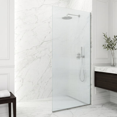 Paroi de douche fixe sans cadre de l 34 po x H 74 po avec verre de 3/8 po Zenith