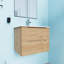Ensemble de meuble-lavabo mural avec lavabo blanc-627703208