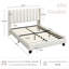Upholstered Bed Frame with Channel Tufted Headboard-151398449-186350487