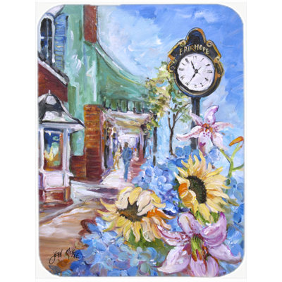 Caroline's Treasures Fairhope Clock Glass Cutting Board
