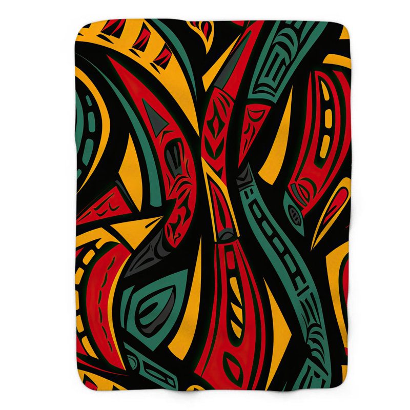 Samburi Symmetry - Couverture Sherpa de qualité supérieure 1 pièce, L 60 po x L 80 po