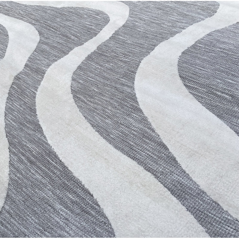 Tapis gris Boho Farmhouse, Rectangle 9 pi x 12 pi