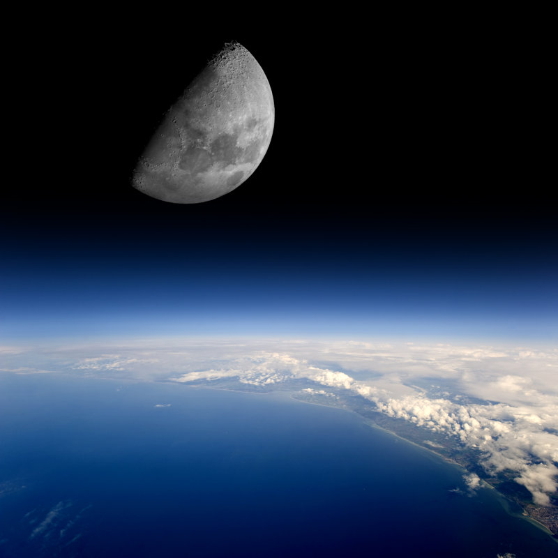 The Moon Rises by MarcelC - Wrapped Canvas Print, 30cm H x 30cm W x 3.8cm D