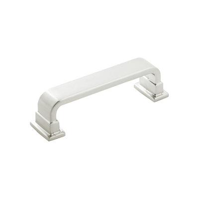 Brighton Collection Handle Pull - 3-3/4" Center to Center Cabinet Pull Satin Nickel - Farmhouse Hardware for Drawers & Cabinets