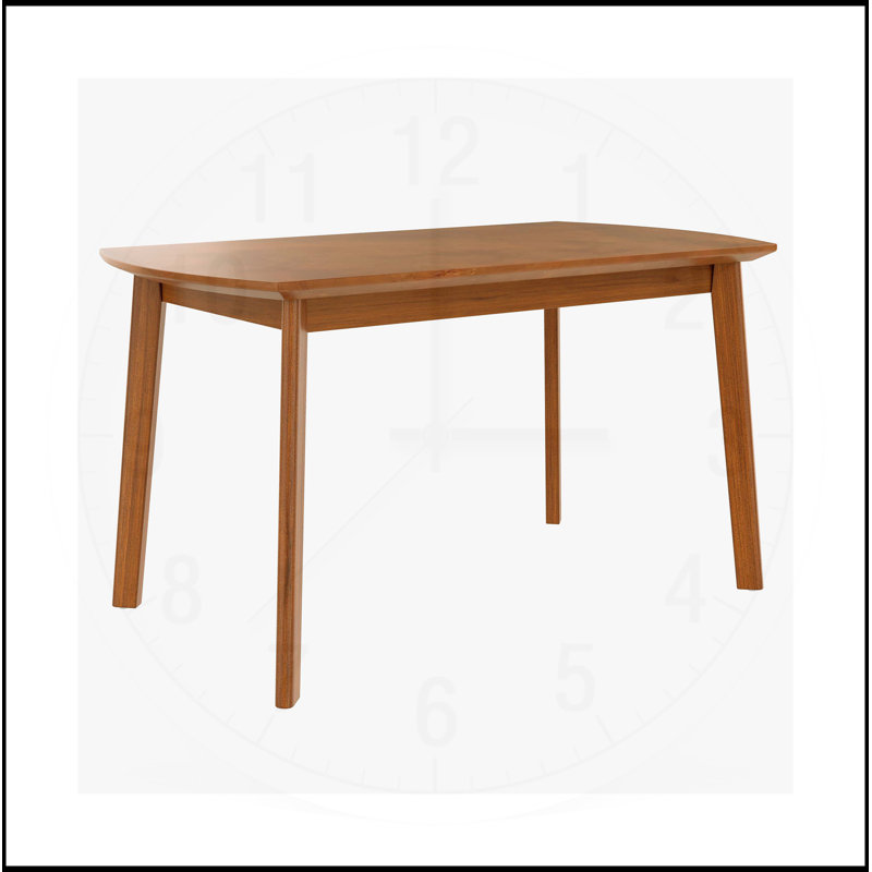 Table de salle à manger de style moderne Mid-Century de 47 pouces, table de salle à manger en bois massif pour 4 personnes, conception rectangulaire minimaliste, assemblage facile