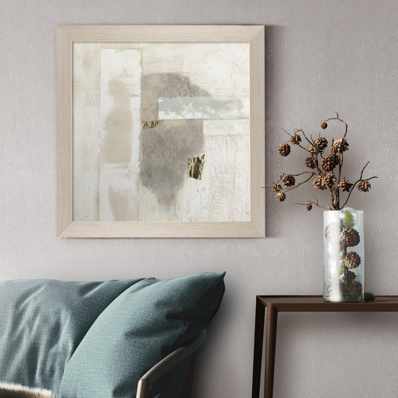Or neutre, reproduction d’art sur toile encadrée, H 17 po x l 17 po x P 1,5 po, Cadre blanc