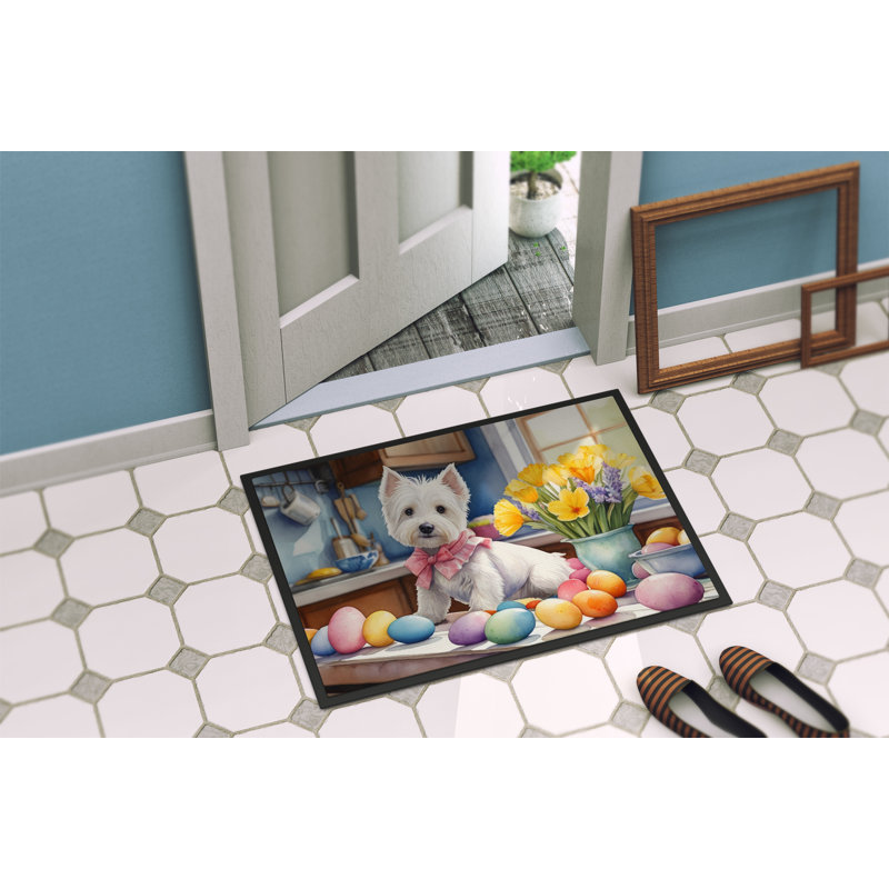 Decorating Easter Westie Doormat, 24" W x 36" L