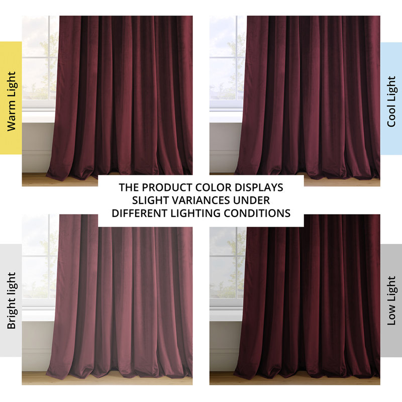 Olivia Velvet Blackout Curtain (1 Panel), Burgundy, 50" W x 84" L