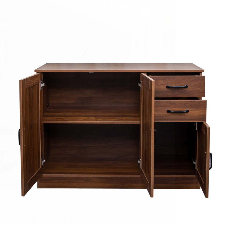 Wood Buffet Sideboard with 2 doors&1 Storage and 2drawers, Walnut