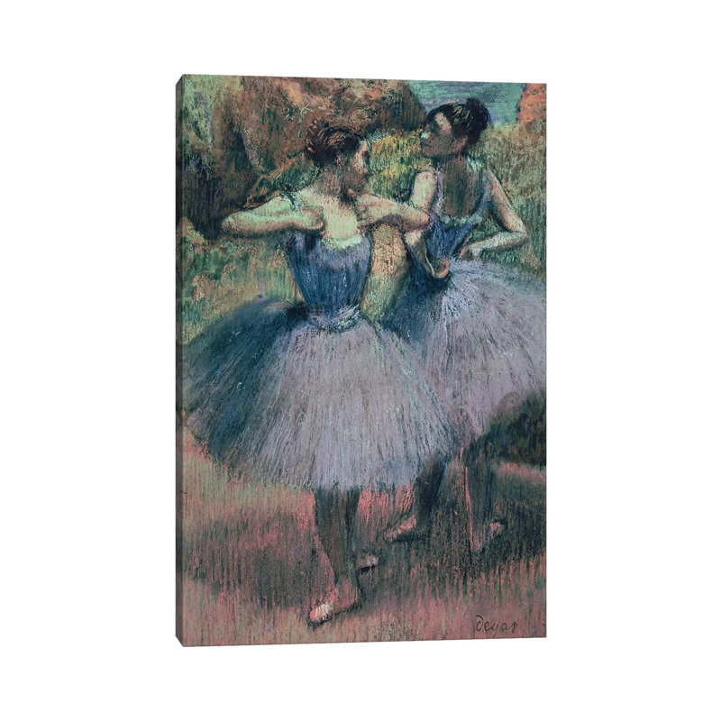 Dancers in Violet by Edgar Degas - 1 Piece Wrapped Canvas Painting, 30.48 cm H x 45.72 cm W