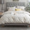  Ensemble de housse de couette blanc cassé et jaune
