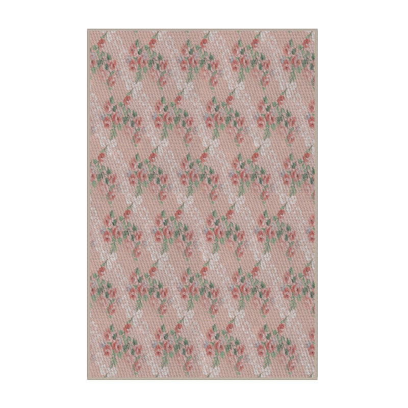 Tapis rose à motif floral Kaisha, Rectangle 5 pi x 7 pi