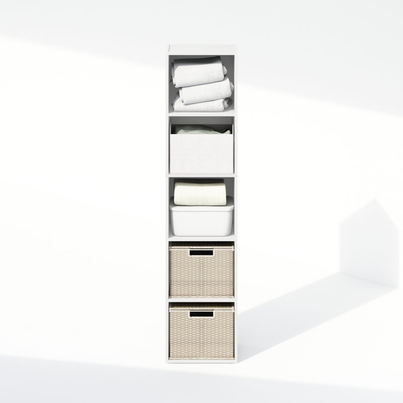 Rangement polyvalent et rangement pour vêtements à 5 niveaux Shavon, White