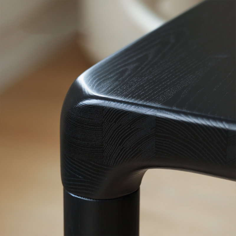 Table de salle à manger rectangulaire noire en bois massif, H 29,92 po x L 55,12 po x l 31,5 po