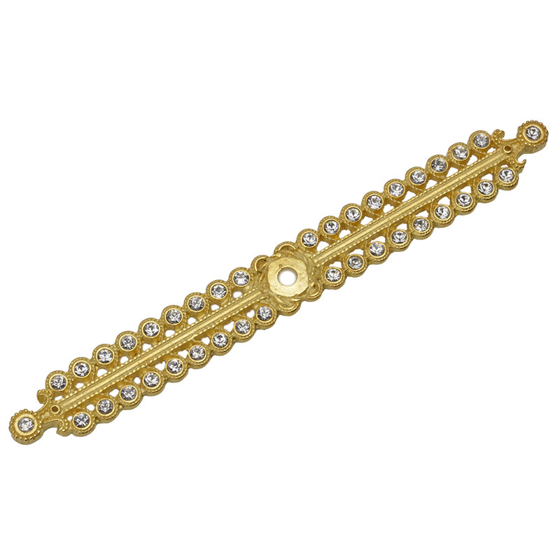 Caché large elongated escutcheon with Swarovski Clear Crystals in Oil Rub Bronze, Gold