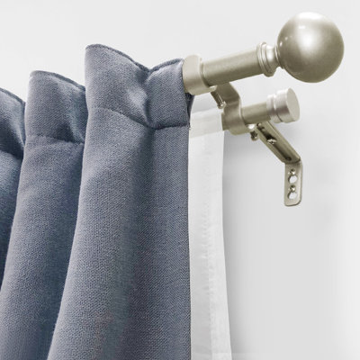 Adjustable 0.63" Double Curtain Rod