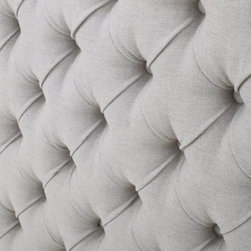 Dannett Queen Upholstered Panel Headboard, Light Gray