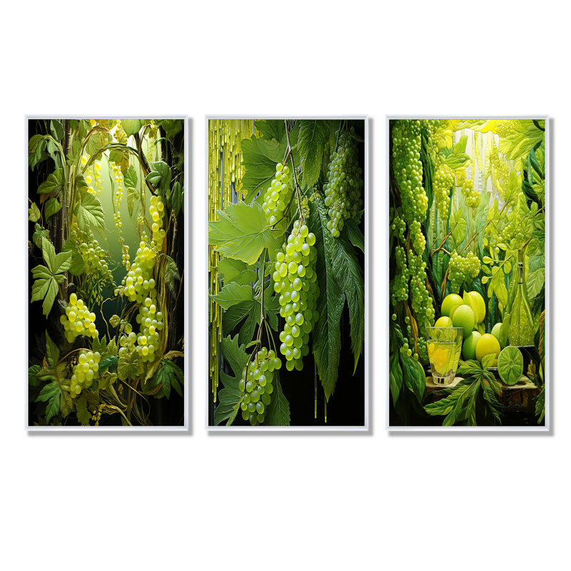 «White White Forest Tranquility - Judaism», ensemble de 3 impressions sur toile, H 40 po x l 60 po, Cadre flottant blanc