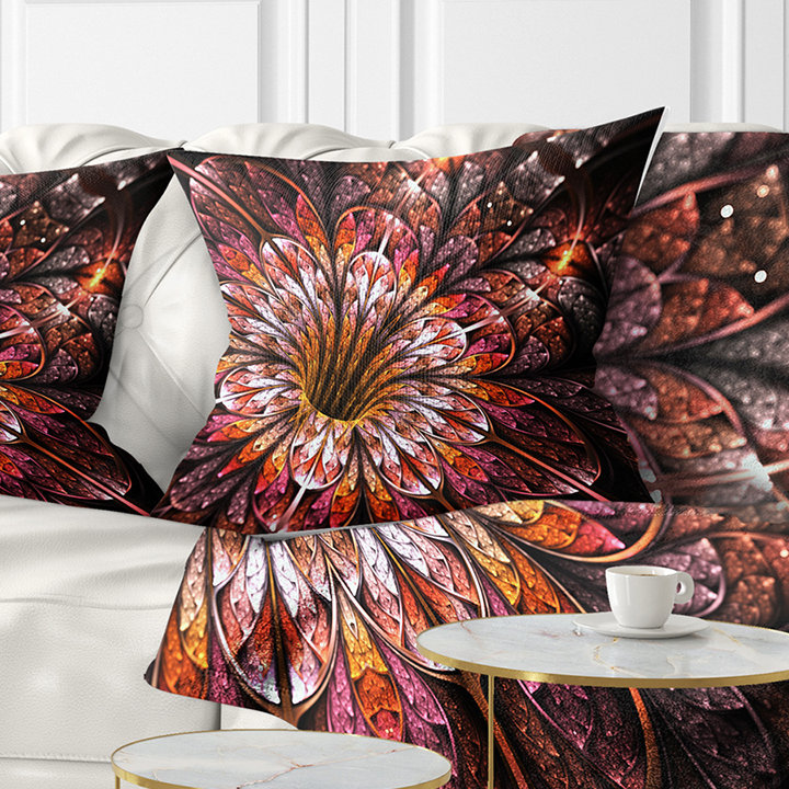 Coussin floral floral scintillant, 16 po x 1 po, Coussin décoratif